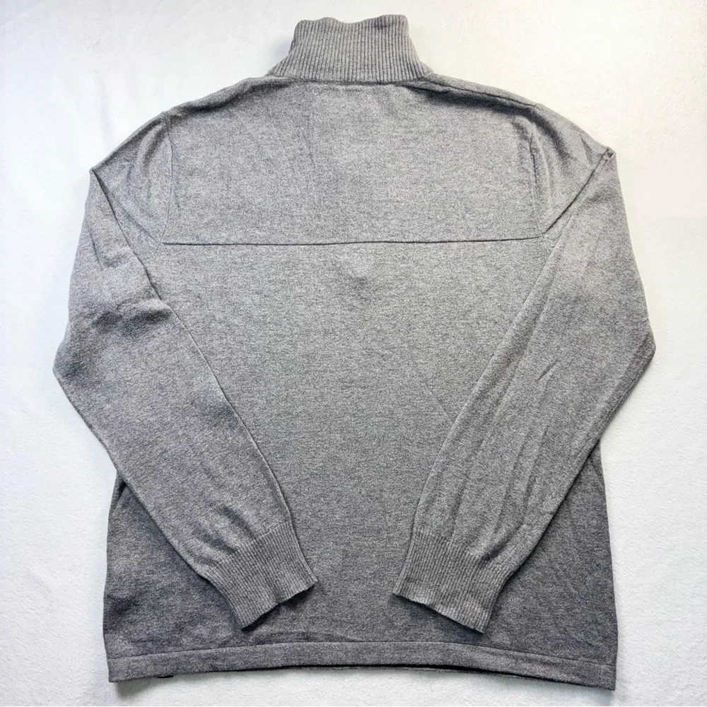 Mens The North Face 1/4 Quarter Zip Sweater XL Heather Gray Cotton Wool Knit